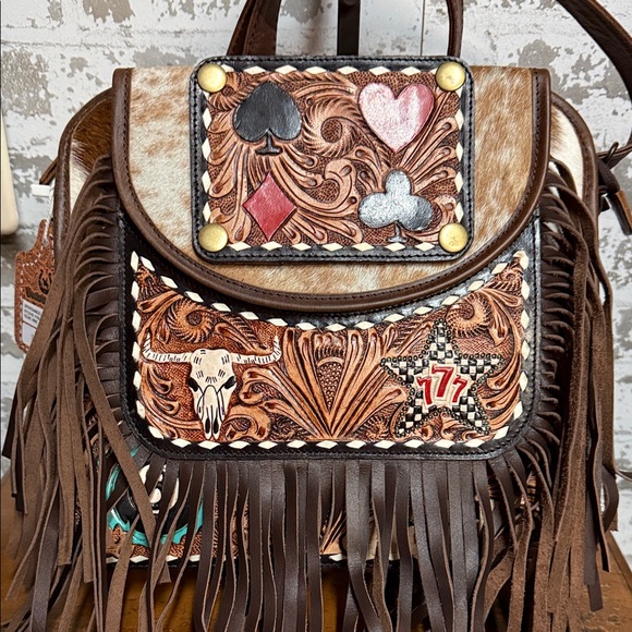 The Unbranded Brand Handbags - Brown Leather Fringe Crossbody